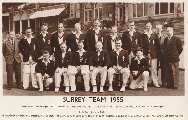 Cricket postcard - Surrey CCC 1955
