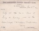 Uncommon Lancashire CCC postcard to Walter Whipp, re. offer of a game, posted 1914