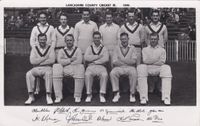 Cricket postcard-size photo - Lancashire CCC 1949