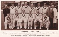 Cricket postcard - Surrey CCC 1954