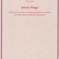 Johnny Briggs. First man to score a century and take 10 wickets in a first-class match for Lancashire.