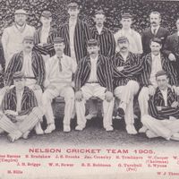 Edwardian cricket postcard - Nelson CC 1905
