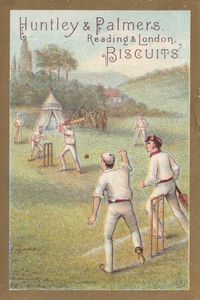 Original Huntley & Palmers Trade Card, 1878: Cricket