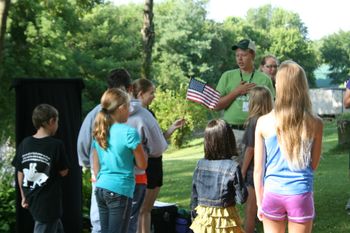 Starting out our day saying the pledge of allegiance to the American Flag
