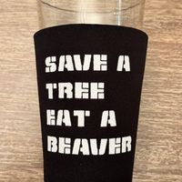 Save a Tree Pint Glass Coozie - BLACK