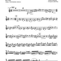 Carol of the Bells / God Rest Ye Merry Gentlemen (Violin Solo sheet music - Intermediate Level) by Matt Riley