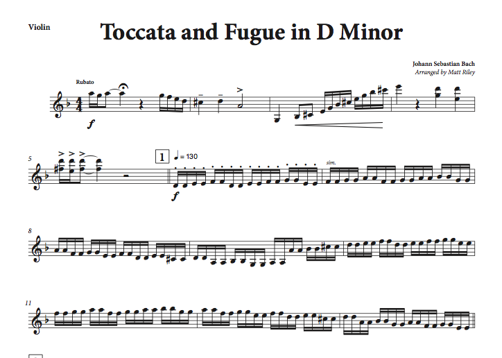 Toccata and Fugue in Dm - Sheet
