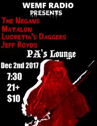 Sat. 12/2 "Punk as Fuck Holidays" @ PA's: LD, The Negans, Matalon, Jeff Royds 