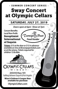 Sway at Olympic Cellars Winery Summer Concert Series