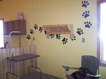 There are 122 paw prints individually hand painted
