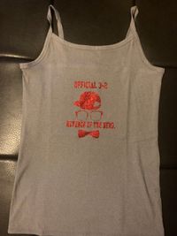 Ladies Tank Top Shirt Gray/Red Glitter Letters