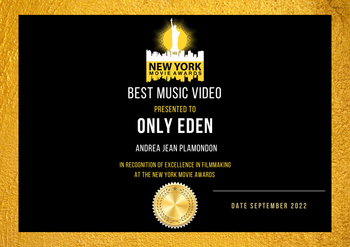 Andrea Plamondon "Best Music Video" New York Movie Awards 2022.
