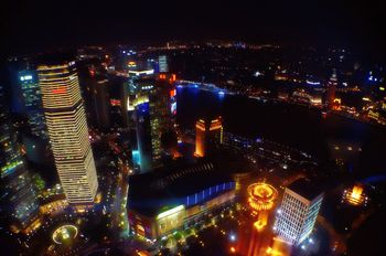 The beautiful view of Shanghai from Pearl Tower.
