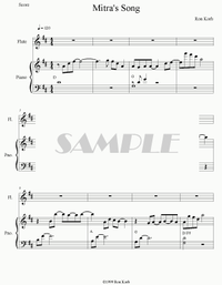Mitra's Song Sheet Music (for Flute and Piano)