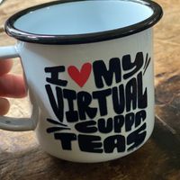 'I ❤️ My Virtual Cuppa Tea' Camping Mug