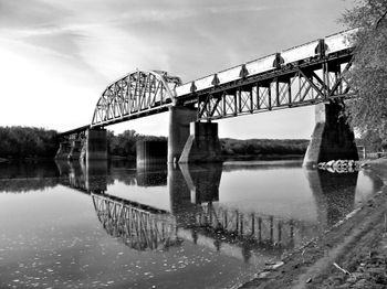 Train crossing a bridge in my hometown of LaSalle IL.
