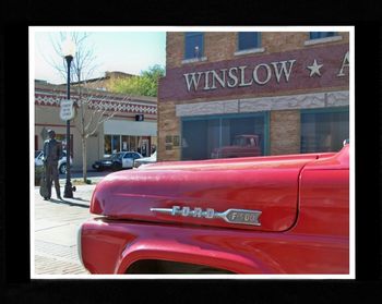 Standing on a corner in Winslow Arizona.
