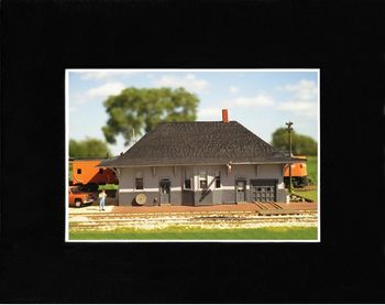 A model I built in 1993 of the Milwaukee Road depot in my hometown of Mendota. The model and a large diorama is on permanent display at the Mendota Depot RR museum.
