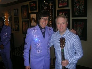 Backstage at the Opry with Marty Stuart's guitarist Kenny Vaughan.

