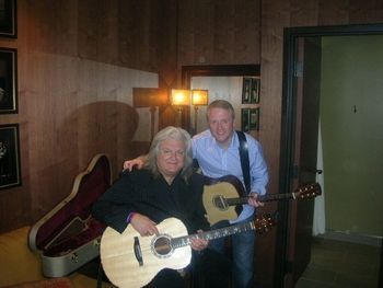 Working out our song arrangement with Ricky Skaggs in his dressing room at the Opry.
