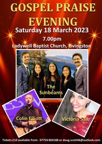 A Gospel Concert featuring Colin Elliott, The Sunbeams and Victoria Salt 