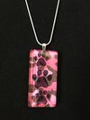 Glass Tile Three Paw Print Necklace