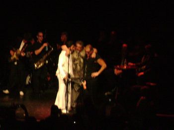 PATRICK ON STAGE AT THE GRAMERCY THEATRE IN NEW YORK CITY PERFORMING WITH ACTOR VINCENT PASTORE AND THE KILLER JOE BAND
