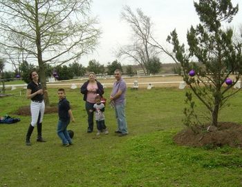 Laura, taking a break with spectators.
