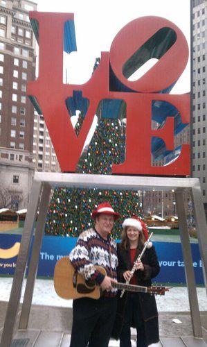 Rusty and I after a performance at the Christmas Village in Love Park - December 21, 2011.
