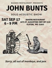 John Bunts - solo acoustic show with percussion
