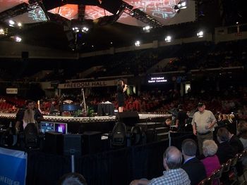 Andrea on the Main Stage of the NQC.
