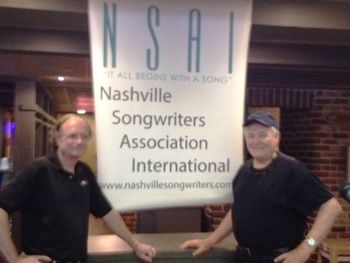 Sound man Steve Gimbert (G-Man Productions) and Coordinator Charlie Crow at Khalil's
