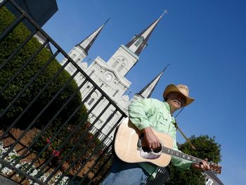 In front of the St. Louis Cathedral--the heart of New Orleans.
