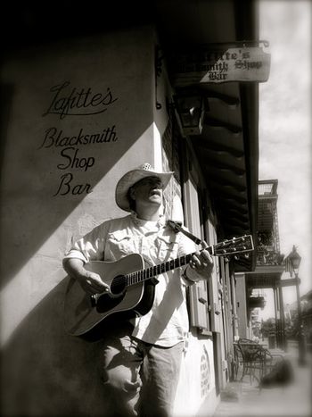 Love this B&W shot in front of Lafitte's Blacksmith Shop in the French Quarter of New Orleans where Amy and I lived for a decade.
