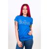 THE BEATLES Classic Logo BLUE Ladies Juniors Fit T-SHIRT NEW S M L XL official