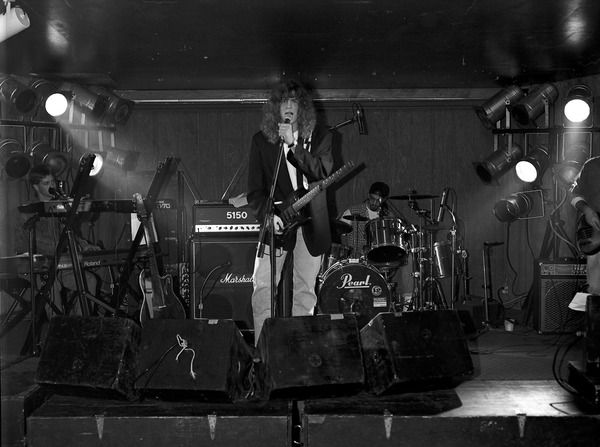 A shot from the Halloween Kick Off show in Auburn, NY way back in 1993. This was during the "release party" for the Black Cat CD. What do I remember most about this show? The snow...on friggin' Halloween. No one showed up! Photography by Carol DiSalvo.