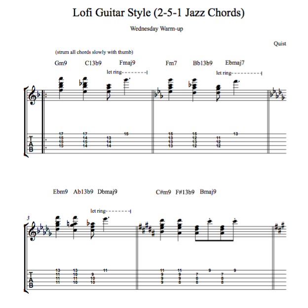 Lofi Guitar Style (251 Jazz Chords) // Wednesday Warmup 🔥