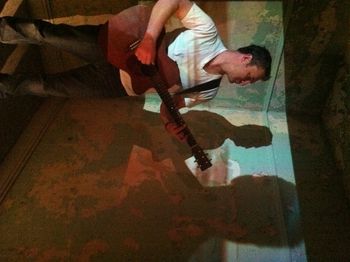 Projecting images on the wall...low budget special effects!
