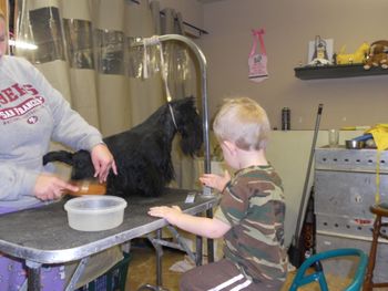 Trent & Whitney doing a little grooming
