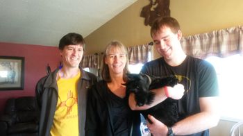 Luke with his new owners!
