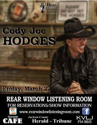 CODY JOE HODGES LIVE! AT THE REAR WINDOW