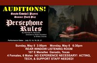 AUDITIONS - Townhall Players' Summer Youth Play "PERSEPHONE RULES"