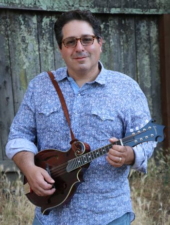 Adam Traum with his mandolin. Photo by Rebecca Traum
