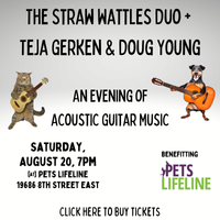 Adam Traum and Josh Yenne (Straw Wattles duo) with Doug Young and Teja Gerken at Pets Lifeline