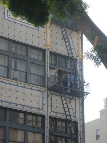 Carly on the fire escape
