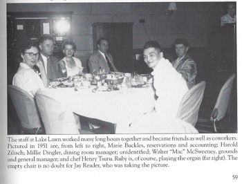Page 59: Henry Tsuru, the first internee, is seated with the then-owners.

