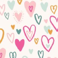 Pastel Multi Doodled Hearts