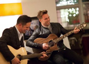 With Ben Montague at a North American Guitar event. Mosimann's London 2012
