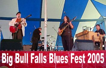 "This was the first time me and the MOB had ever played Big Bull Falls Blues Fest. And, to have the priviledge of playin' with two of the all-time great blues cats like Big Bill Engel and Otis McLennon, man oh man! At 280lbs., I was lighter than air! Dr. Smooth back on the drums was havin the time of his life. Duck was thumpin' that bass so hard, the shiny was comin' off the strings! A really big thanks to the Great Northern Blues Society and Lance Shellman for makin' that happen." - Michael "Big Dog" Murphy
