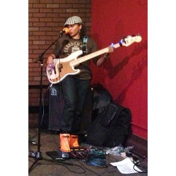 Upstairs at DOBB'S First gig with my Fender pbass deluxe
